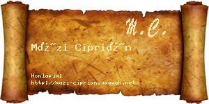 Mázi Ciprián névjegykártya